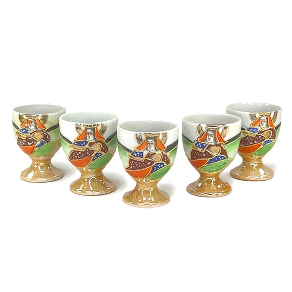 Mepoco Porcelain Japanese Lusterware Egg Cups - 5, c.1935 - Picture 1 of 5